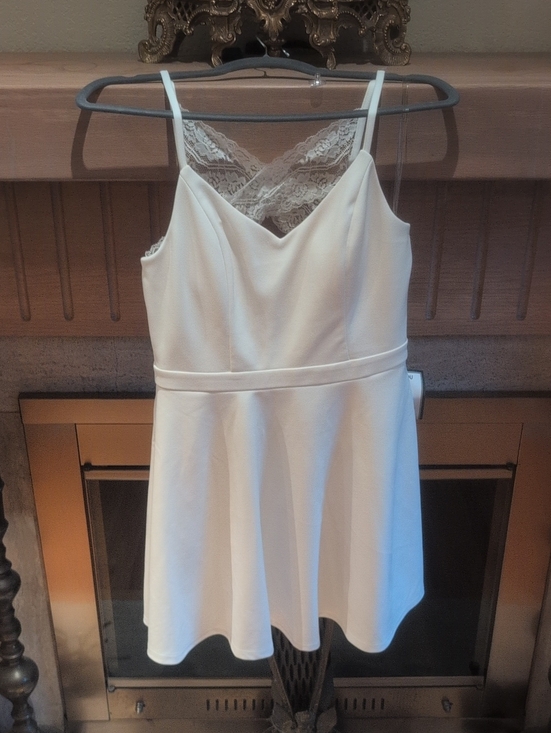 Macy's Other - Macy's Cream Lace-Back Slip Dress